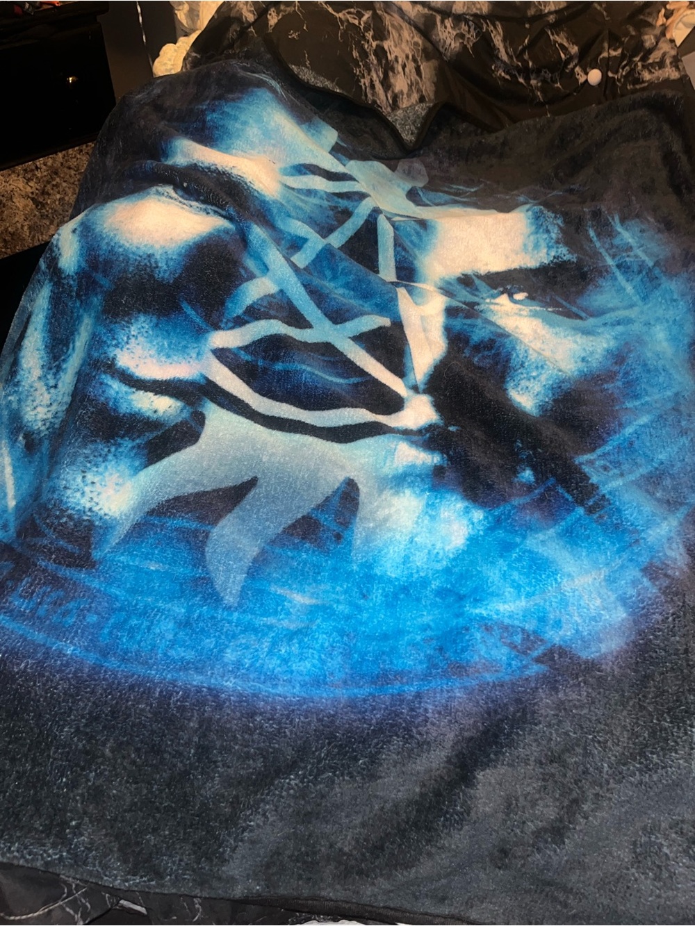Blue Supernatural tv show micro fleece throw blanket from hot topic